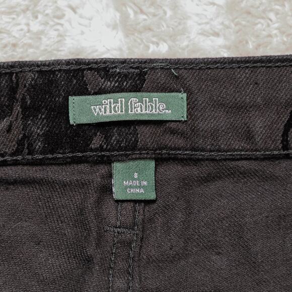 Wild Fable High Rise Straight Black Rose Velvet Denim Jeans Womens Size 8 - Picture 11 of 16